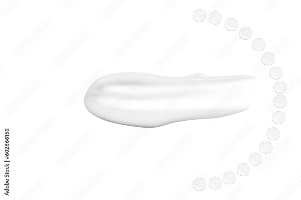 Drops of transparent gel and a dab of white cosmetic cream. PNG Drops of transparent gel and a dab of white cosmetic cream. PNG