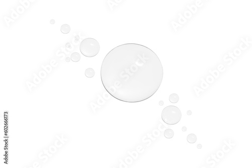 Drops of transparent gel or water in different sizes. PNG