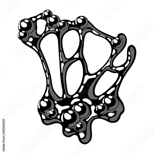 Splattering blotch slime. Toxic mucus smudges stain. Leaking paint blot.