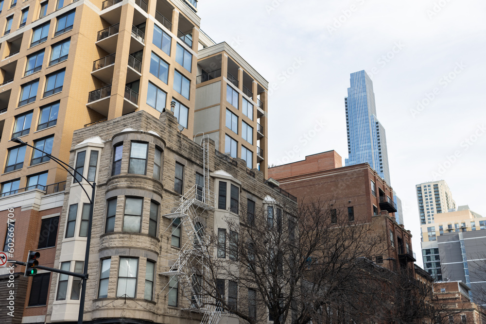 Old and Modern Buildings in River North Chicago Old and Modern Buildings in River North Chicago