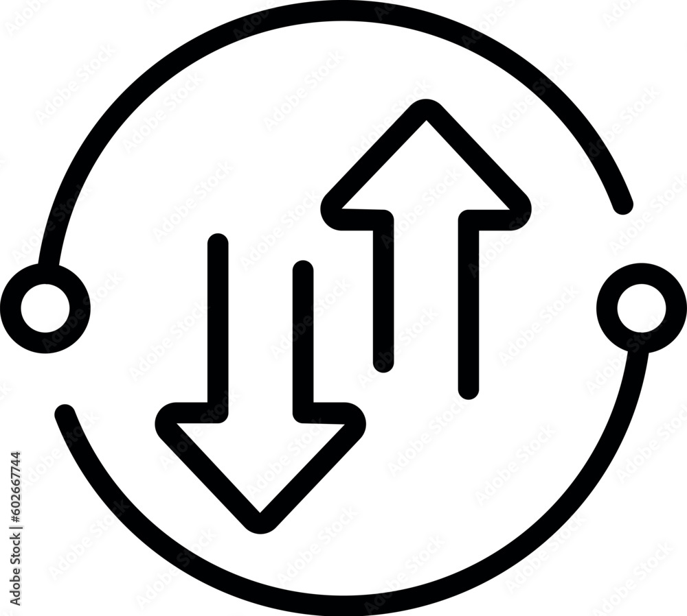 Barter icon outline vector. Money evolution. Online business Barter icon outline vector. Money evolution. Online business