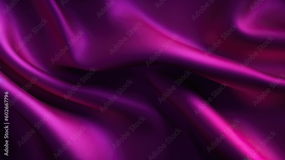 Abstract black purple magenta background. Silk satin. Plum color. Gradient. Dark elegant background with space for design. Soft wavy folds. Christmas, valentine