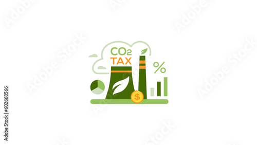 CO2 Carbon Tax.  Emissions Environmental  payment analysis.  Carbon Emission  Analytics. Sustainability vector illustration. 