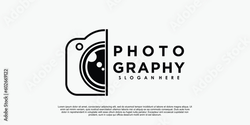 photography logo design with modern concept