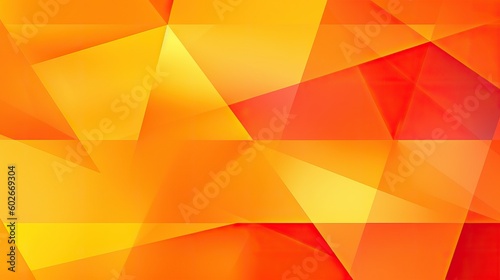 Yellow orange red abstract background for design. Geometric shapes. Triangles, squares, stripes, lines. Color gradient. Modern, futuristic. Colorful. Bright. Web banner