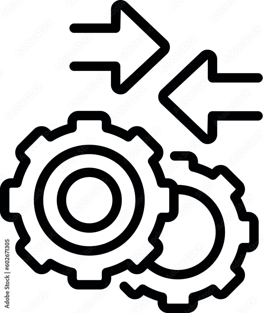 Gear system barter icon outline vector. Payment digital. Rich data