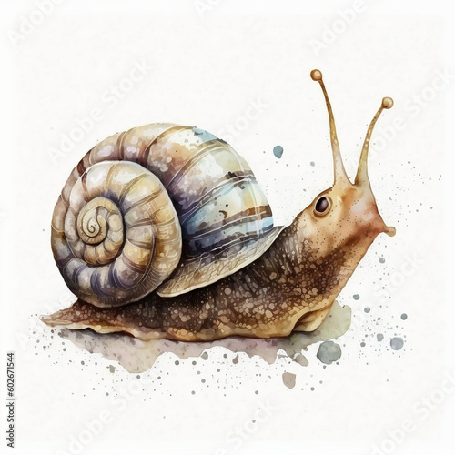 watercolor style snail