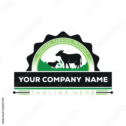 Farm animal logo design template. Cow, sheep, goat, goat, sheep. Vector.