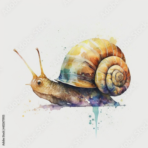 watercolor style snail