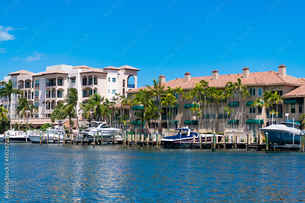 nice seaside harbor destination with yachts in summer picturesque place