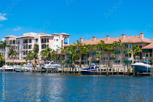 nice seaside harbor destination with yachts in summer picturesque place