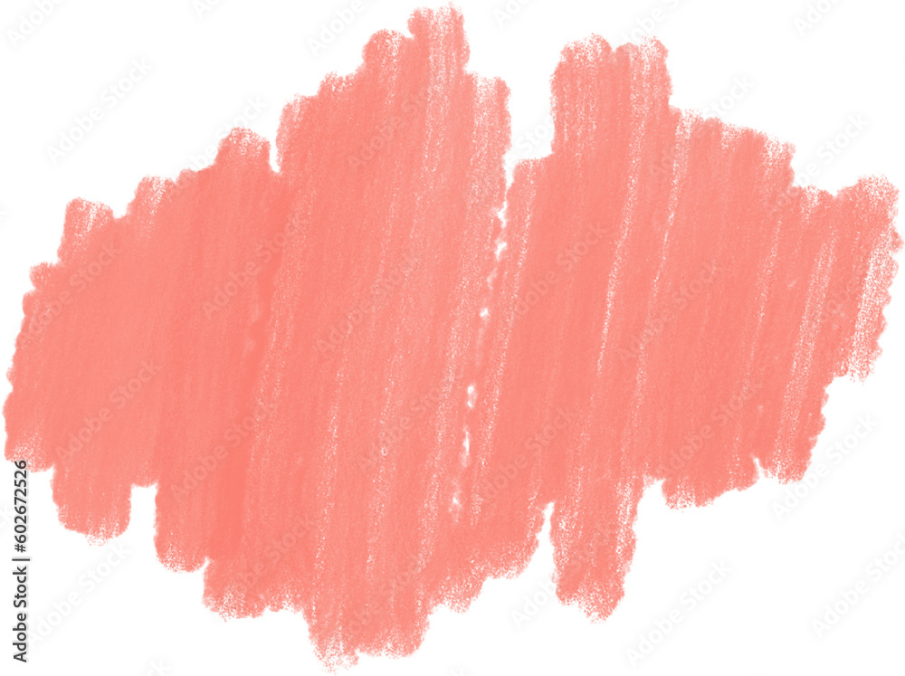 Pink charcoal brush stroke isolated for decoration.