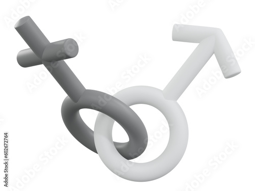 Sex symbol. 3D rendering.