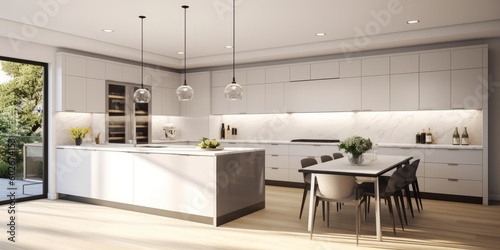 Sleek Modern Kitchen Interior Design AI Generated Generative AI