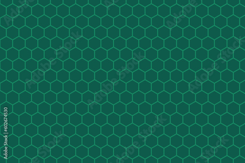 Honeycomb grid pattern with green color. Hexagonal cell texture.