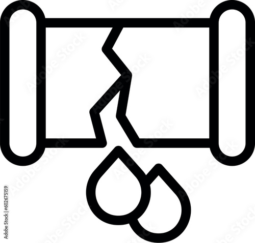Cracked oil pipe icon outline vector. Petrol energy. Sea transport