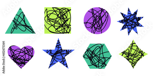 Vector illustration of basic geometric shapes. White isolated background