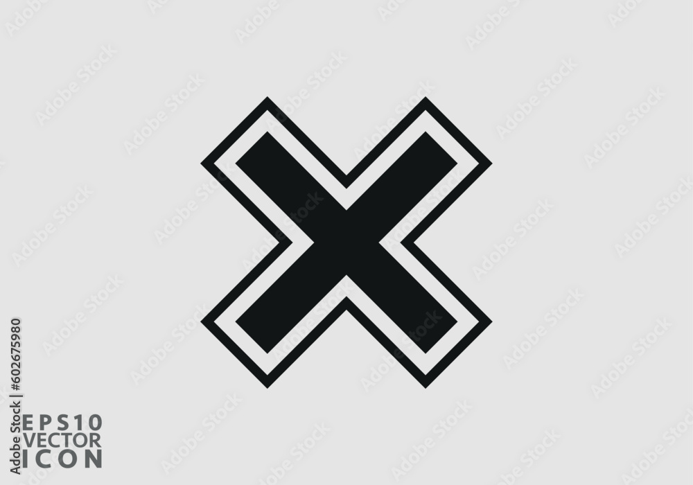 Cross Icon. Cancel icon. Close icon, Stop Icon - Prohibition Vector, Sign and Symbol for Design, Presentation, Website or Apps Elements. Cross Icon. Cancel icon. Close icon, Stop Icon - Prohibition Vector, Sign and Symbol for Design, Presentation, Website or Apps Elements.