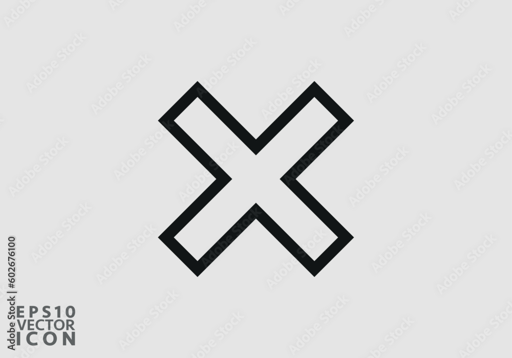 Fototapeta premium Cross Icon. Cancel icon. Close icon, Stop Icon - Prohibition Vector, Sign and Symbol for Design, Presentation, Website or Apps Elements.