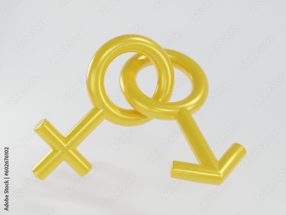 3D rendering sex symbol. Male and female sign. 3D rendering sex symbol. Male and female sign.