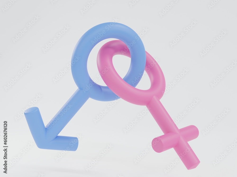 3D rendering sex symbol. Male and female sign. 3D rendering sex symbol. Male and female sign.
