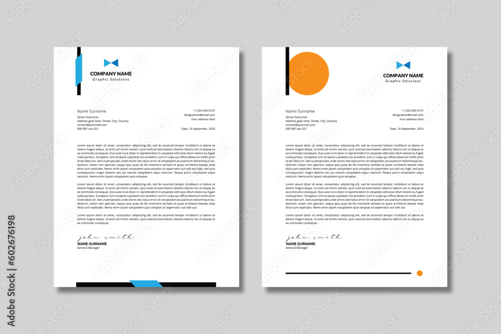 Modern Trending Letterhead Template - 2 Variations Modern Trending Letterhead Template - 2 Variations