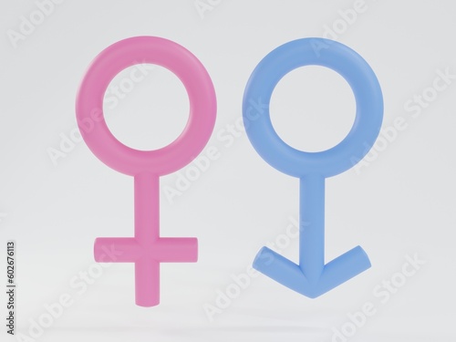 3D rendering sex symbol. Male and female sign.