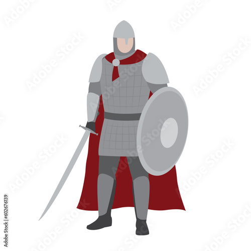 medieval warrior with sword and shield