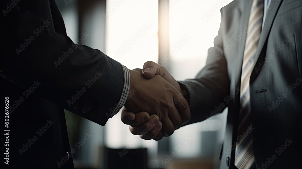 business men shake hands. Generative AI