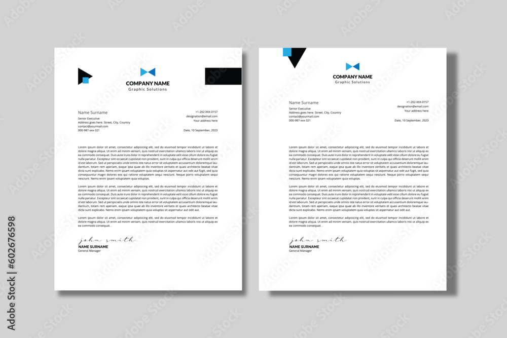 Modern Clean Letterhead Template - 2 Variations Modern Clean Letterhead Template - 2 Variations