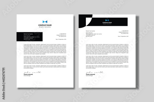 Modern Clean Premium Letterhead Template - 2 Variations