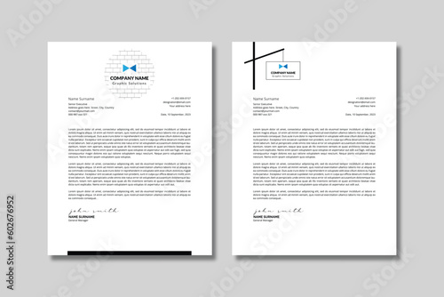 Clean Abstract Letterhead Template - 2 Variations