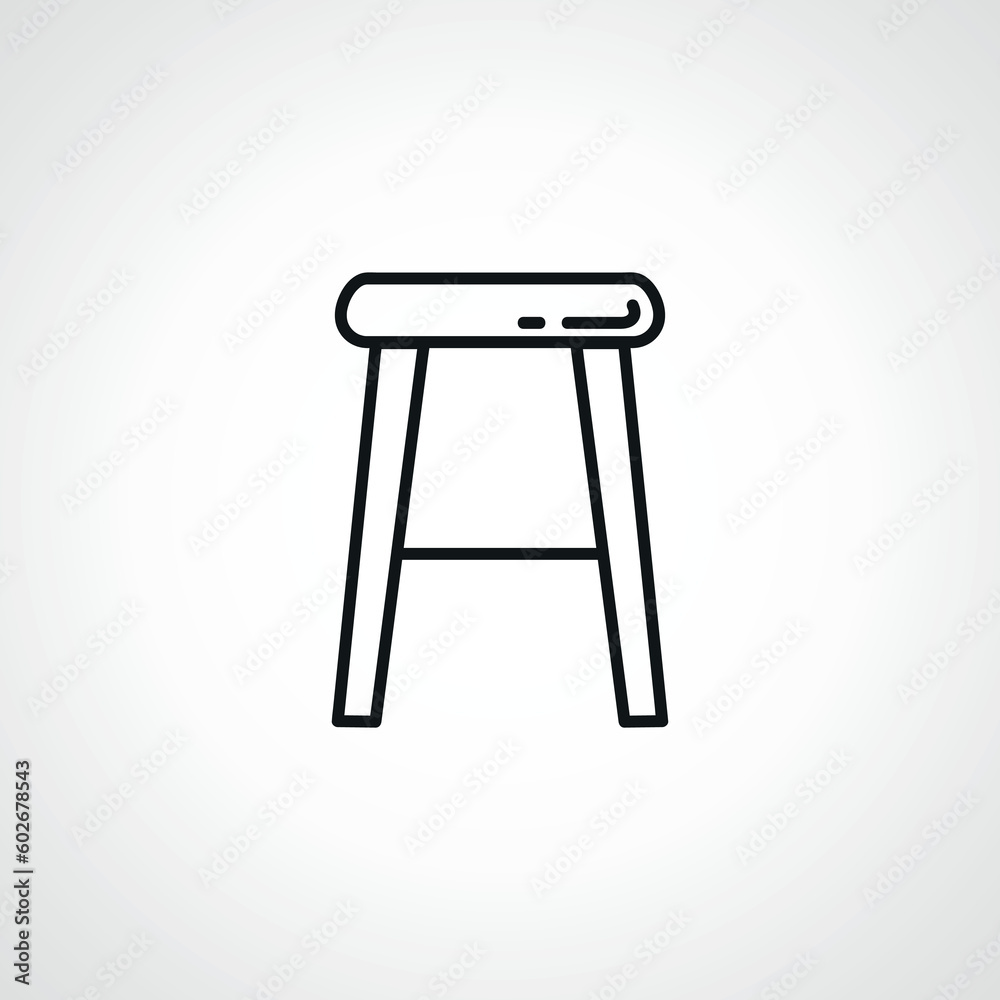 chair line icon. Dining chair web linear icon. chair line icon. Dining chair web linear icon.