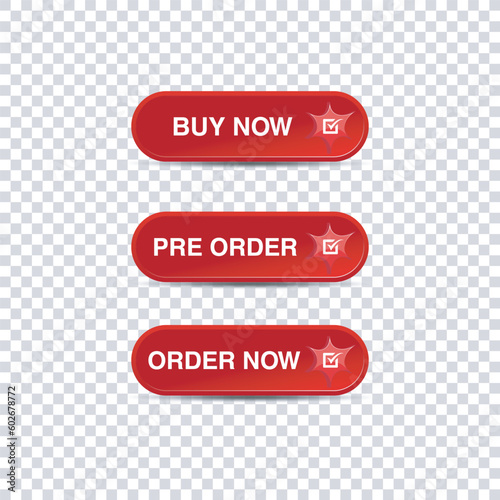 order now button for web design, Buy now rounded red sign. Modern collection for web site. Order now icon,order now promotion.Vector illustration.