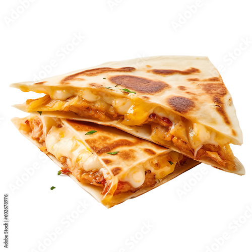 chicken quesadilla isolated on transparent background photo