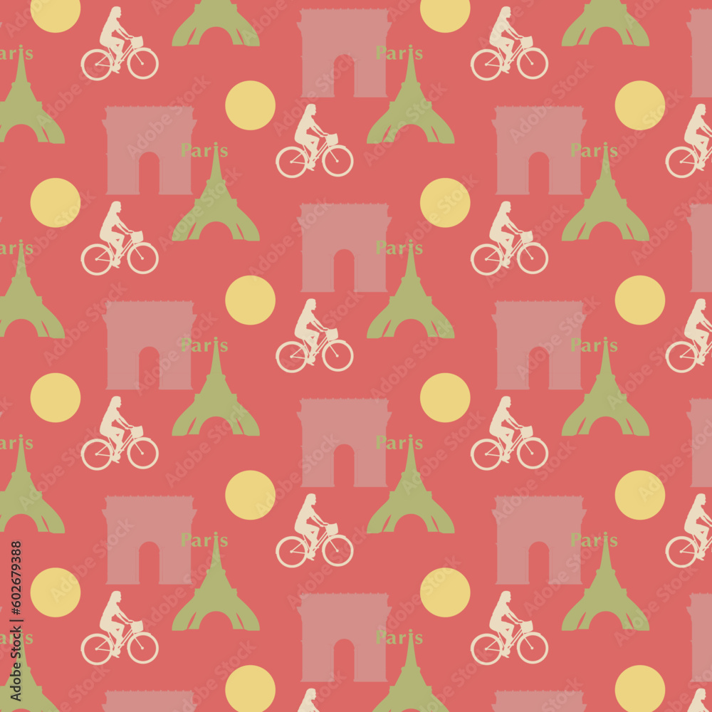 Iconic Paris Seamless Repeating Vector Pattern