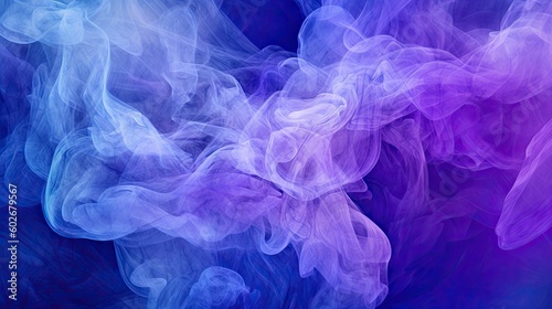 Blue and purple smoke background in an abstract canvas style. Generative AI © Gelpi
