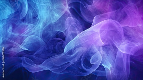 Blue and purple smoke background in an abstract canvas style. Generative AI