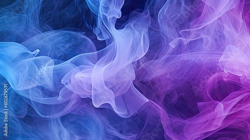 Blue and purple smoke background in an abstract canvas style. Generative AI