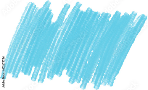Blue charcoal brush circle stroke isolated for decoration.