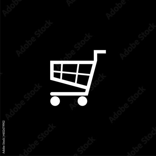 Cart icon image isolated on black background 