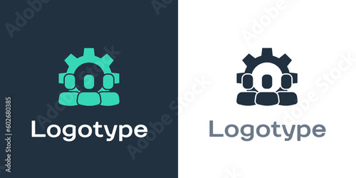 Logotype Project team base icon isolated on white background. Business analysis and planning, consulting, team work, project management. Logo design template element. Vector