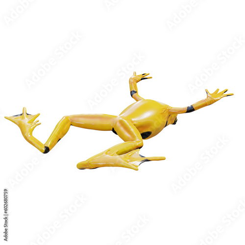 3d illustration of Panamanian golden frog.