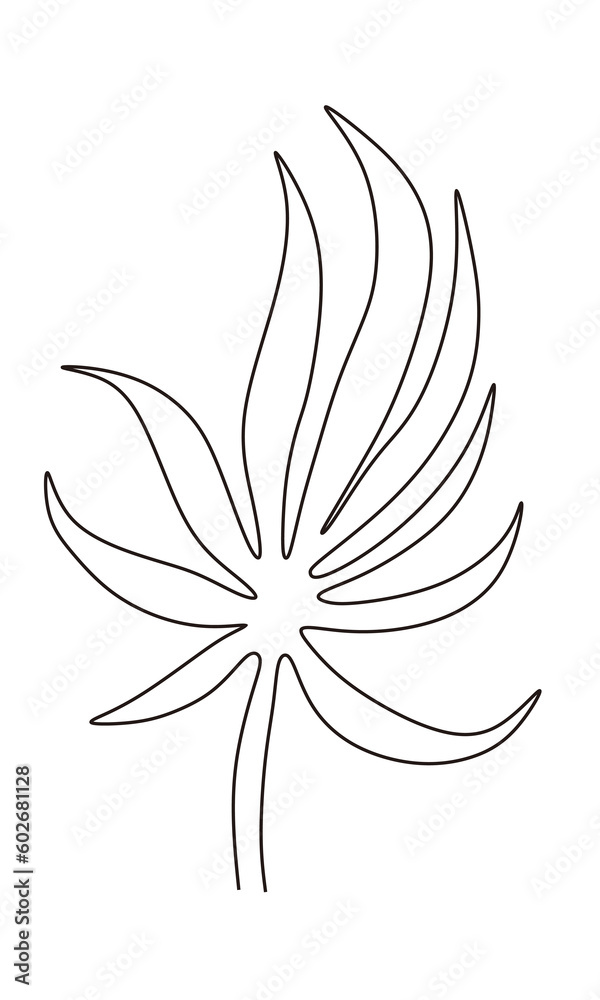 simple leaf continuous line drawing