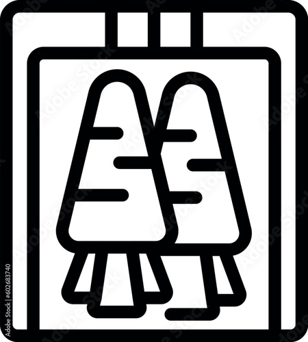 Carrot vacuum bag icon outline vector. Food frozen. Steak pack