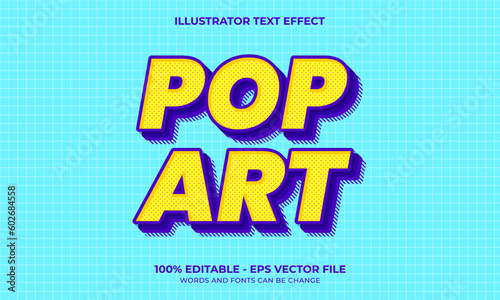 Editable Yellow and Purple Pop Art Vector Text Effect
