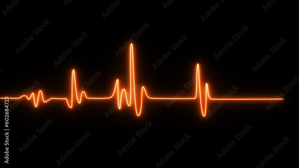 ECG Electrocardiogram. Heart beat line end of life. Art design health medical heartbeat pulse. Abstract concept graphic element - obrazy, fototapety, plakaty 