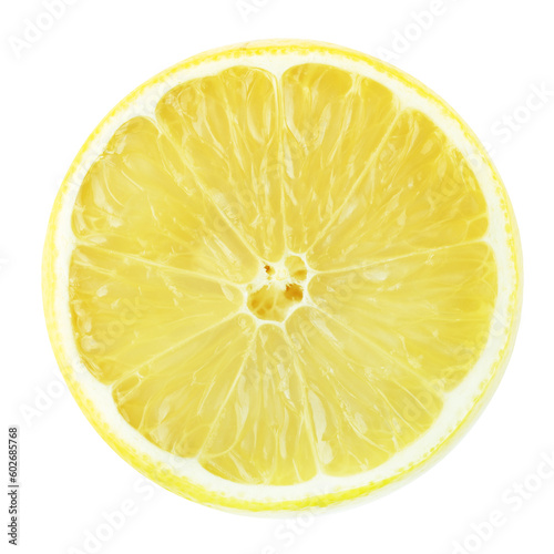 lemon slice isolated on white background, with clipping path.