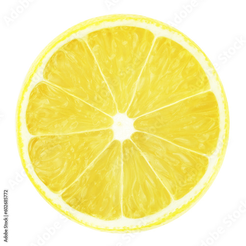 lemon slice isolated on white background, with clipping path.