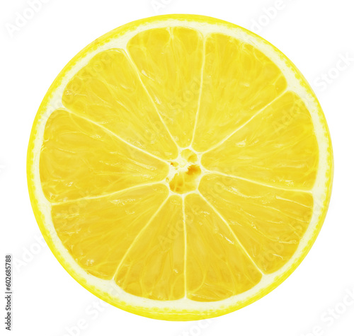 lemon slice isolated on white background, with clipping path.
